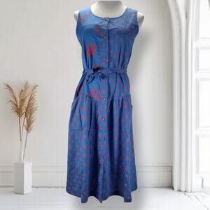 Vintage Liberty House Hawaii Dress Novelty Coral Sea Life Belted USA M